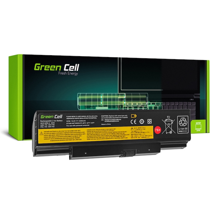 ﻿Батерия Green Cell®, За лаптоп Lenovo 45N1758, 45N1759, 45N1760, 45N1761, 45N1762, 4400mAh, 10.8V