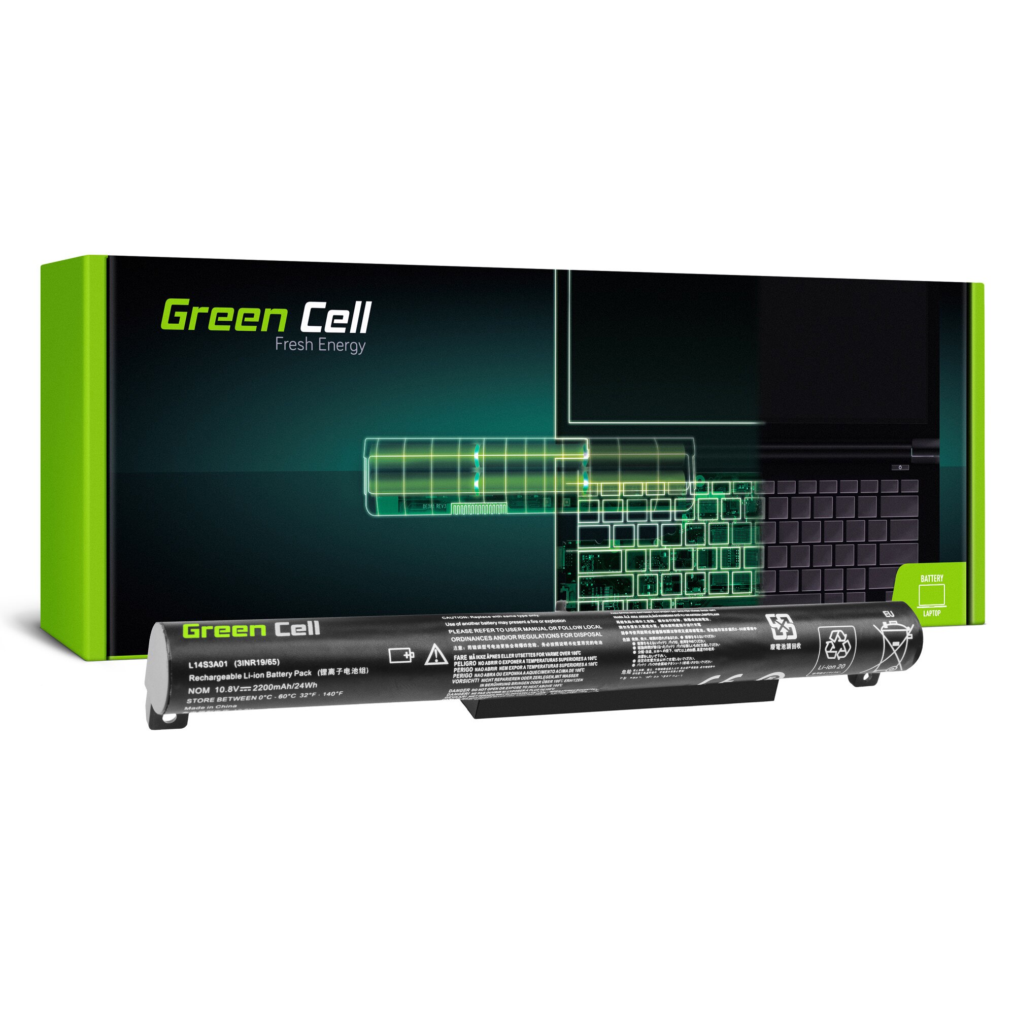 Baterie laptop L14C3A01 L14S3A01 pentru Lenovo B50-10, Lenovo IdeaPad 100-15IBY acumulator marca Green Cell