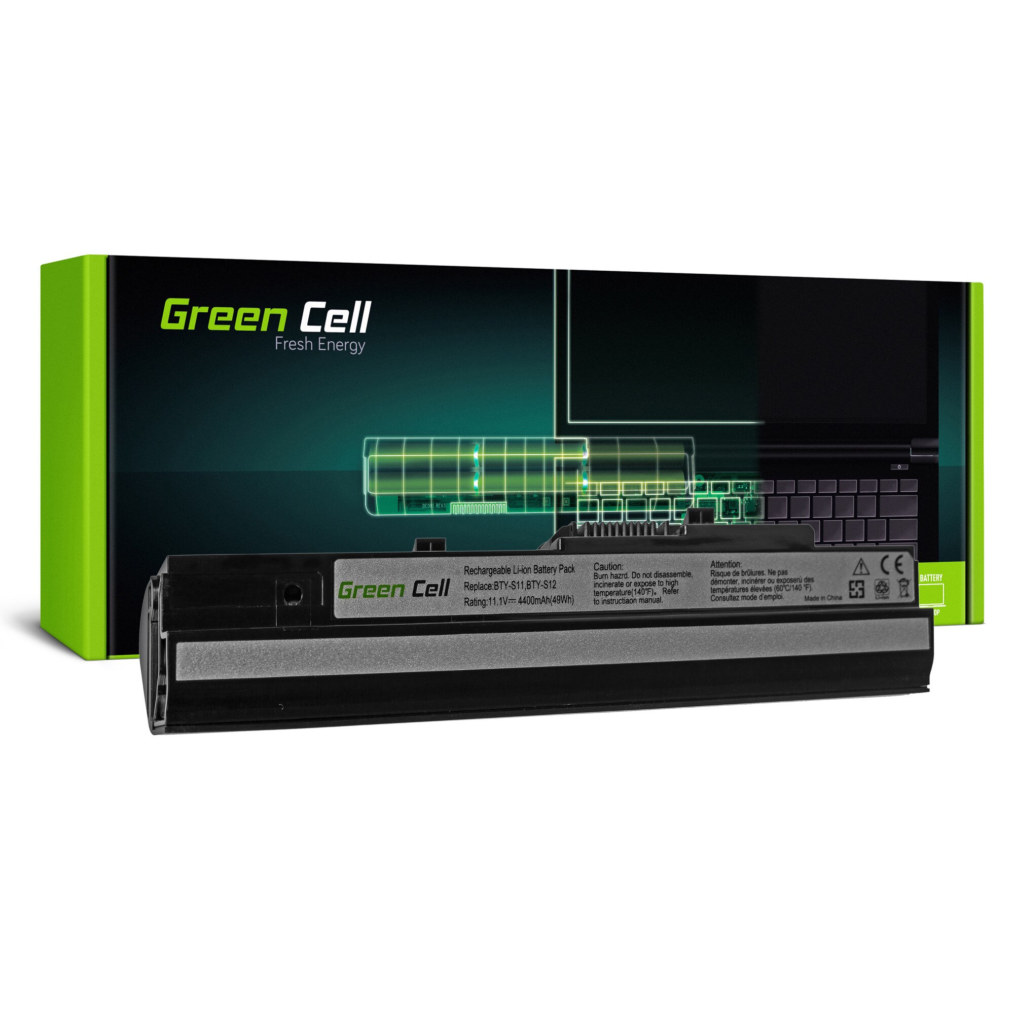 Baterie laptop BTY-S11 BTY-S12 pentru MSI Wind U90 U100 U110 U120 U130 U135 U135DX U200 U250 U270 acumulator marca Green Cell