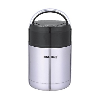 Termos cu pereti dubli inox pentru alimente KingHoff, 650 ml Termos cu pereti dubli inox pentru alimente KingHoff, 650 ml