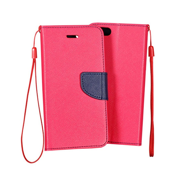 Flip cover калъф със силиконово легло Fancy Book за Samsung Galaxy Grand Neo, Розов