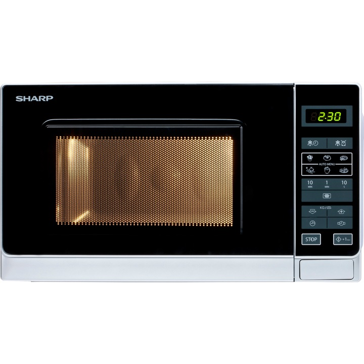 Cuptor cu microunde Sharp R242INW, 20 l, 800 W, Digital, Argintiu