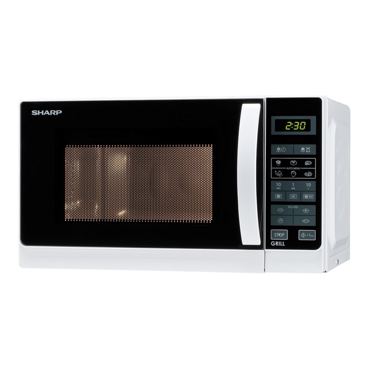 Cuptor cu microunde Sharp R642WW, 20 l, 800 W, Grill, Digital, Alb