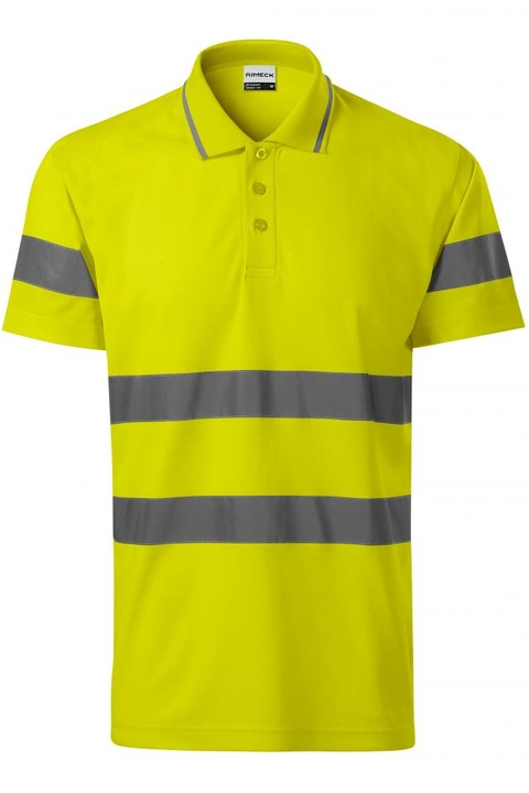 Tricou polo unisex HV Runway, Galben fosforescent