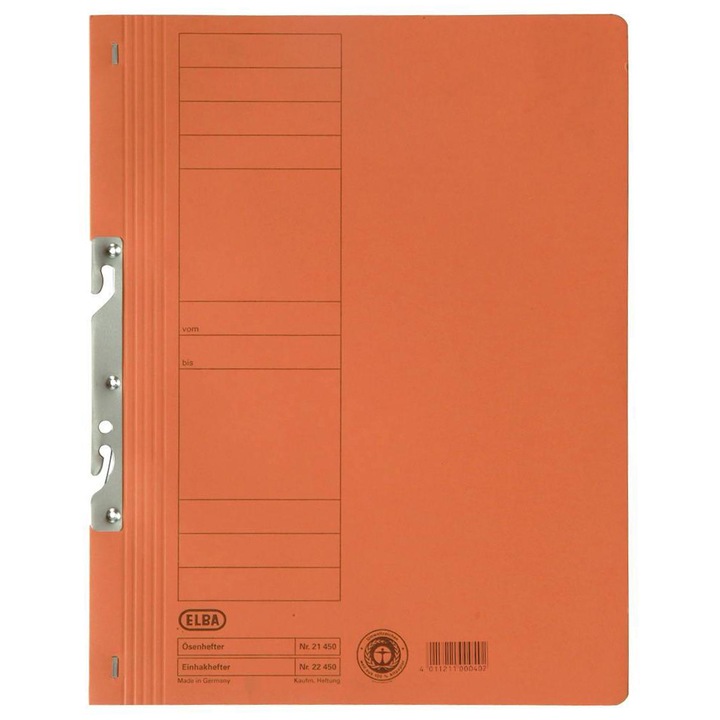 Dosar carton Elba, incopciat 1/1, Portocaliu