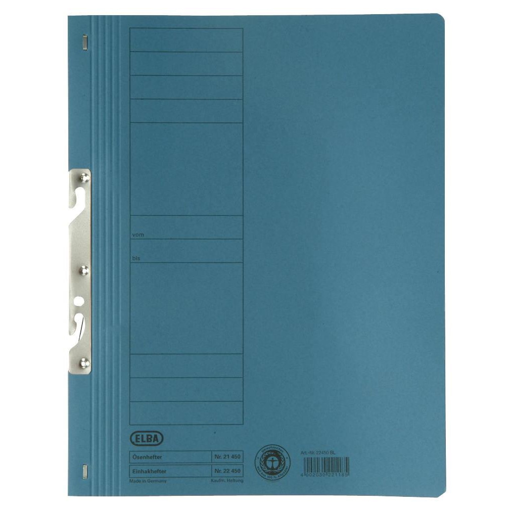 Dosar carton Elba, incopciat 1/1, Albastru