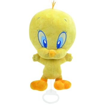 Jucarie de plus Warner Bros Cutiuta Muzicala Tweety, 20 cm Jucarie de plus Warner Bros Cutiuta Muzicala Tweety, 20 cm