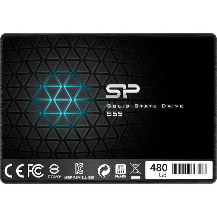 Silicon Power S55 SSD, 480 GB, 2,5 hüvelykes, SATA III