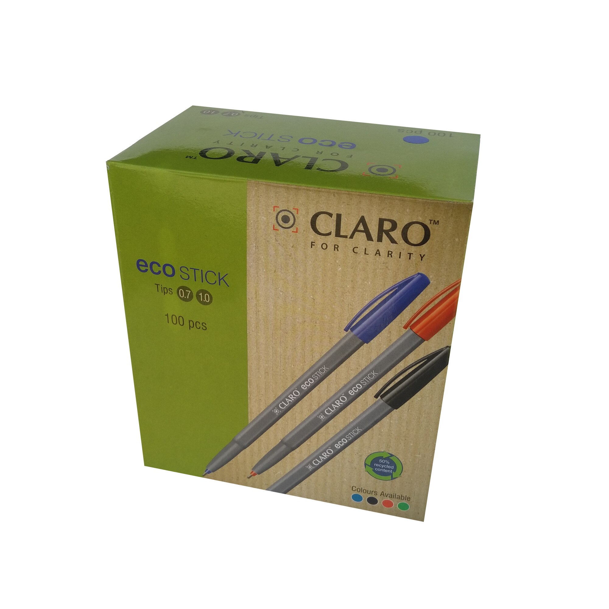 Set 100 de pixuri, Claro, Ecostick,albastru