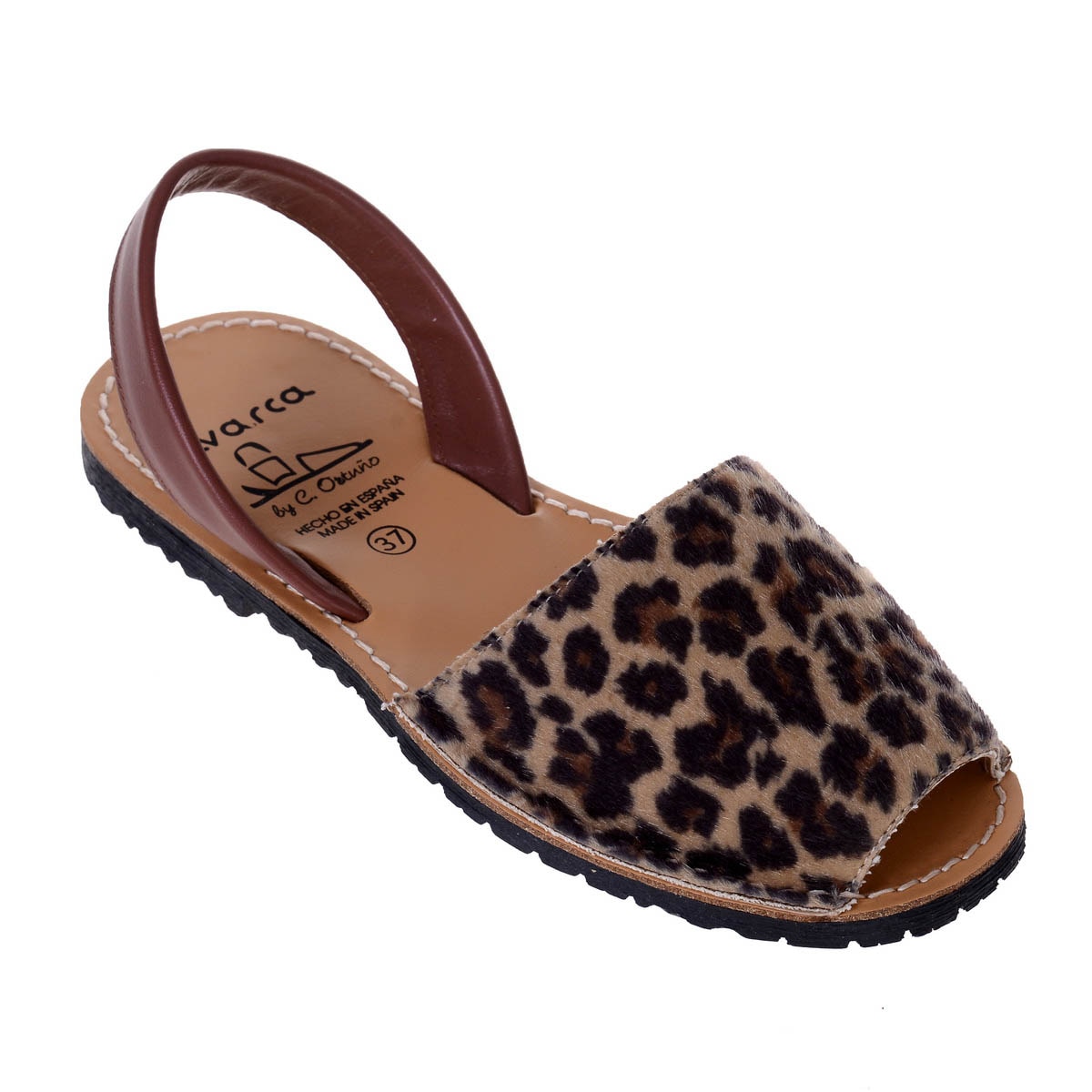 Sandale AVARCA Piele Naturala de Ponei, Maro