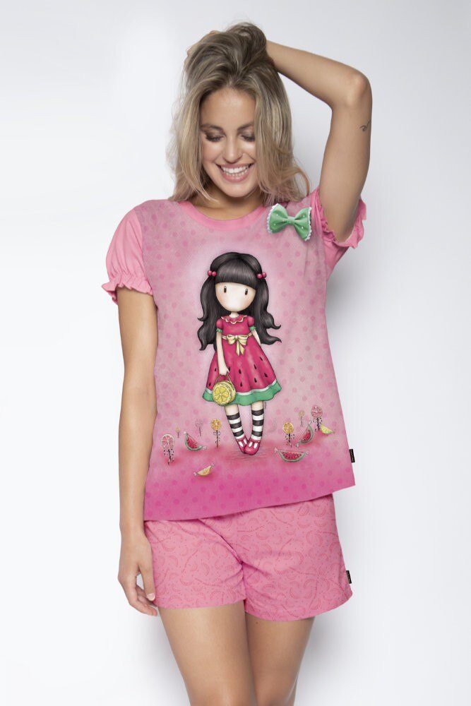 Pijama dama cu tricou Gorjuss - Every Summer has a Story, scurta, bumbac