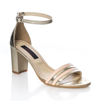 Sandale dama din piele naturala - Auriu cu Lac Nude - S5 ALN Sandale dama din piele naturala - Auriu cu Lac Nude - S5 ALN