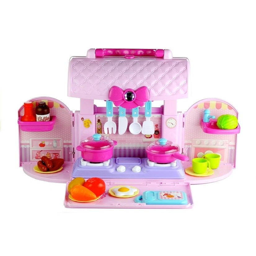 Bucatarie Malipen cu accesorii in gentuta, roz