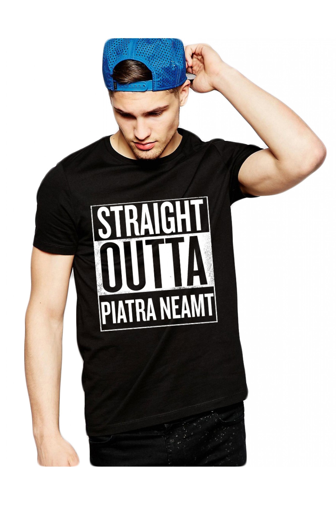 Tricou negru barbati Piatra Neamt, 2XL - eMAG.ro