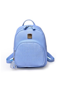 Rucsac de dama Charline bleu din piele ecologica perfect pentru scoala, vacanta Rucsac de dama Charline bleu din piele ecologica perfect pentru scoala, vacanta