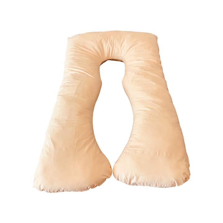 Perna multifunctionala, pentru gravide si alaptare, cu husa detasabila, bumbac, bej, 2 Kg