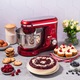 Mixer cu bol de 6L din inox, Biovita MB-1500PRO, 2 kg aluat, putere 1500W, 4 accesorii, 6 viteze + puls, Rosu