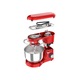 Mixer cu bol de 6L din inox, Biovita MB-1500PRO, 2 kg aluat, putere 1500W, 4 accesorii, 6 viteze + puls, Rosu