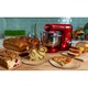 Mixer cu bol de 6L din inox, Biovita MB-1500PRO, 2 kg aluat, putere 1500W, 4 accesorii, 6 viteze + puls, Rosu