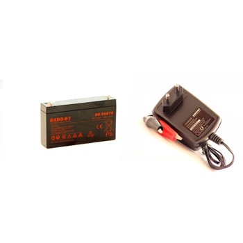 Set acumulator 6V 7Ah cu incarcator, 6V 1Ah Plumb Acid VRAL AGM Reddot Set acumulator 6V 7Ah cu incarcator, 6V 1Ah Plumb Acid VRAL AGM Reddot
