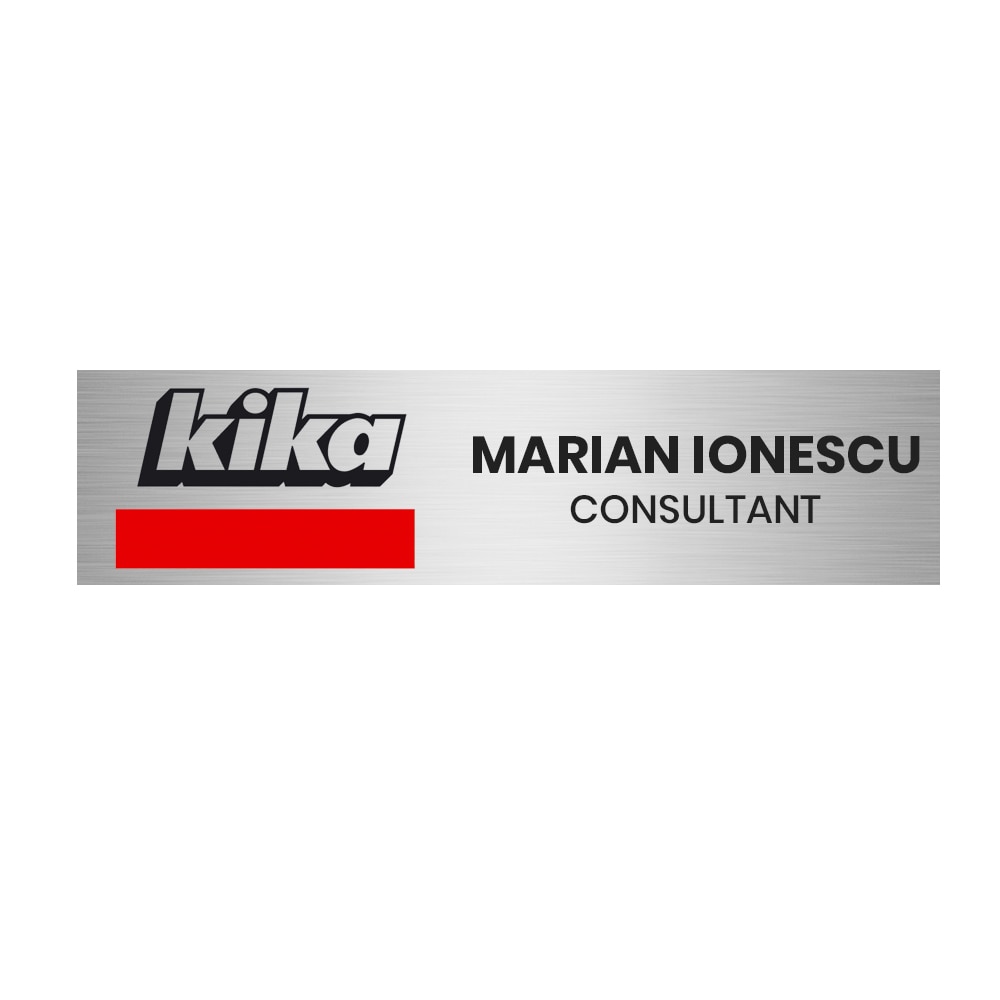 Set 10 Ecusoane ABS, argintiu, printare gratuita, prindere cu ac