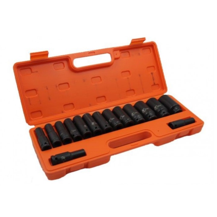 Trusa chei tubulare de impact, 15 piese, patrat 1/2 BRT-95