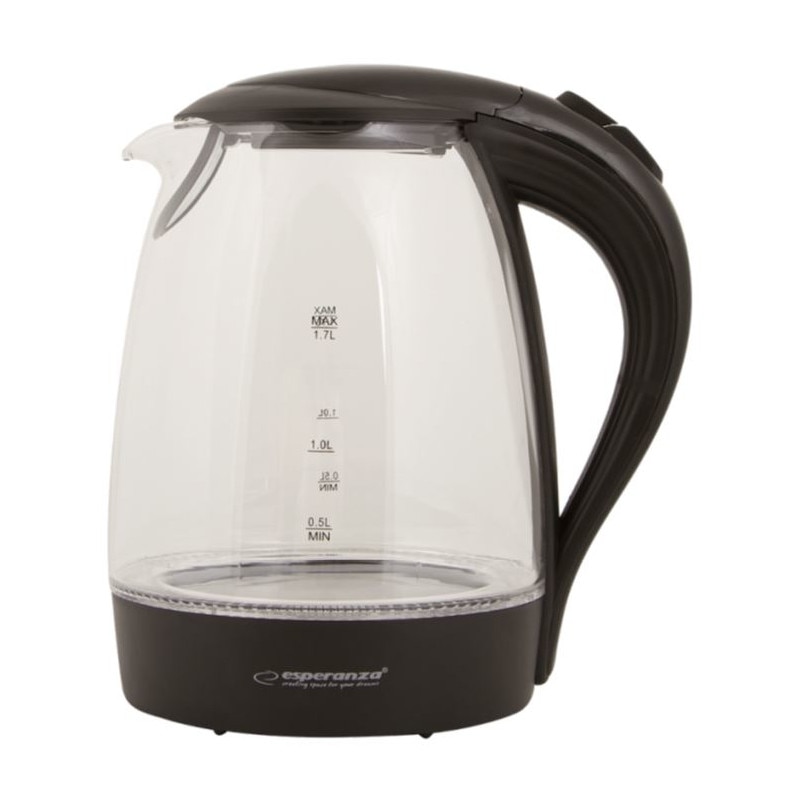 Ceainic electric din stricla , Esperanza , EKK011K Salto Angel 1.7 L 2200W , alb cu negru
