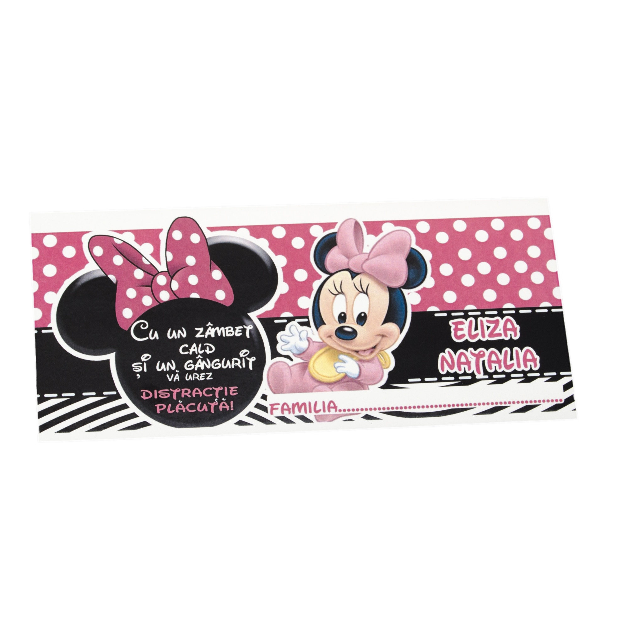 Plic de bani pentru botez cu Minnie Mouse, Cubika - 10 buc