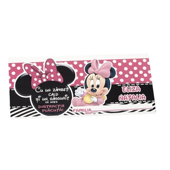 Plic de bani pentru botez cu Minnie Mouse, Cubika - 10 buc Plic de bani pentru botez cu Minnie Mouse, Cubika - 10 buc