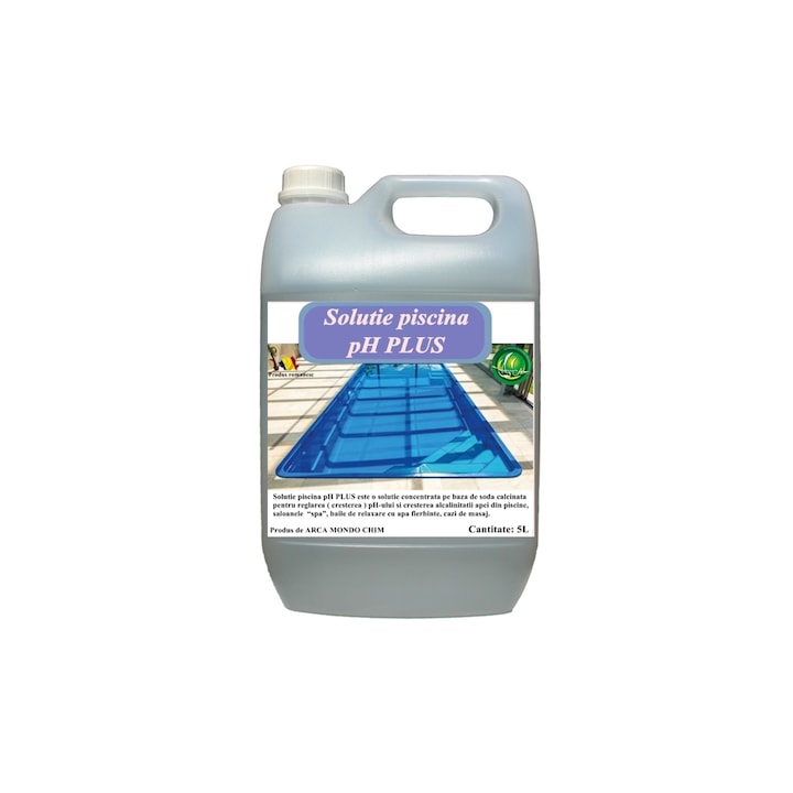 Solutie piscina pH PLUS Arca Lux, Bidon 5 L