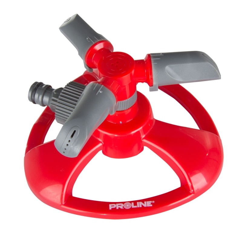 Aspersor mobil, rotativ, triplu, 50M², rosu/gri