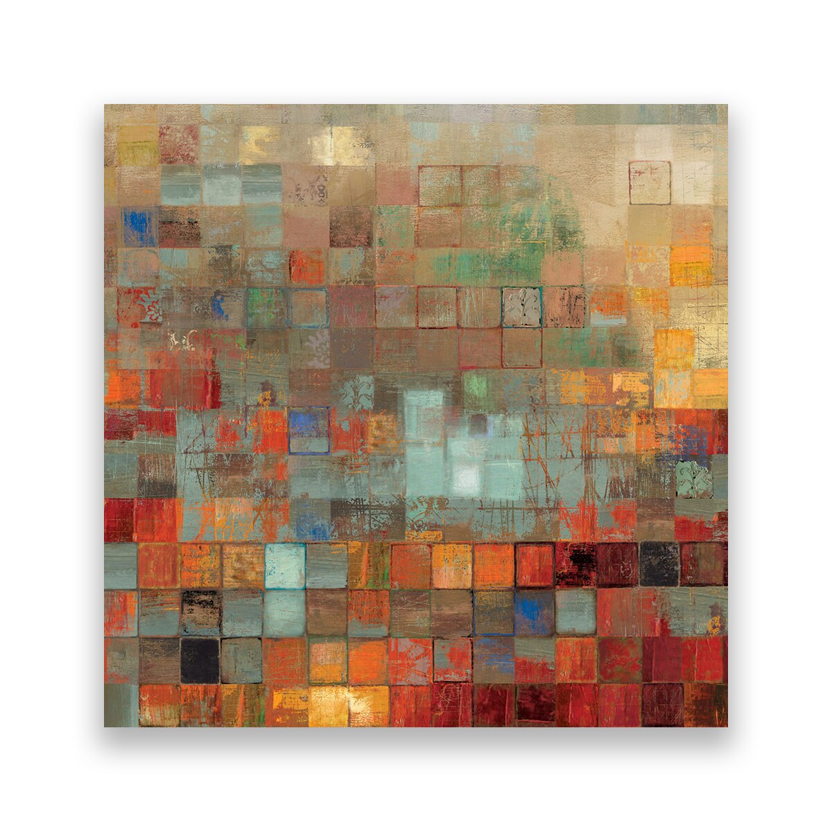 Tablou Canvas - Abstract, Pepit, Multicolor, 100 x 100 cm