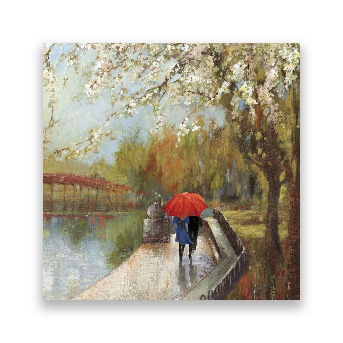 Tablou Canvas - Oameni, Plimbare, Lac, 80 x 80 cm