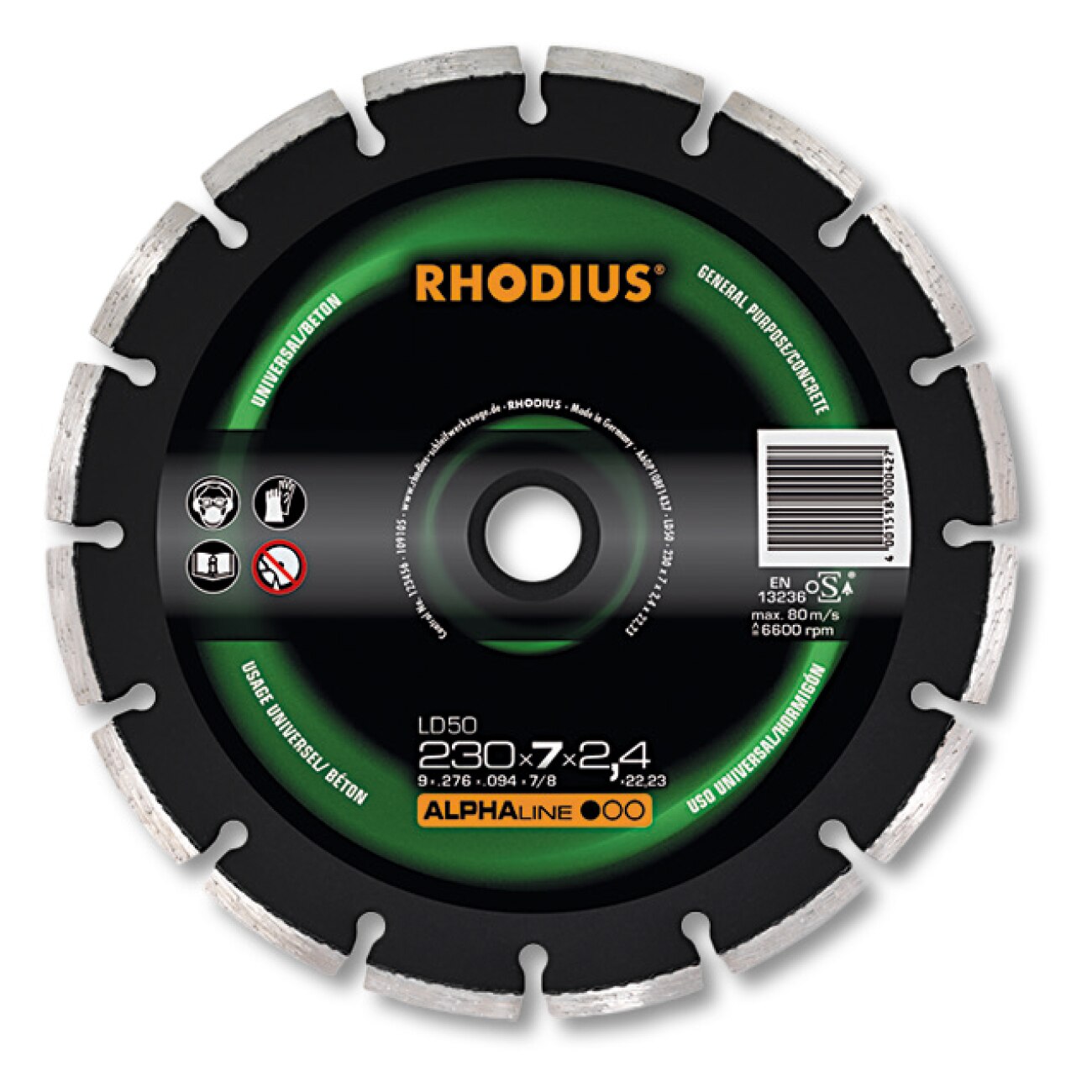 Disc diamantat pentru debitat piatra, LD50, 125 x 7 x 2.2 x 22.23