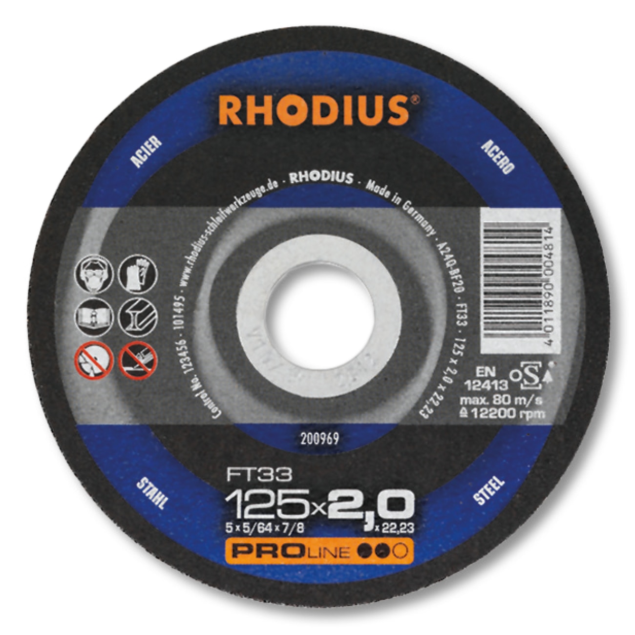 Disc abraziv, debitare otel, FT33, drept, 230 x 2.0 x 22.23