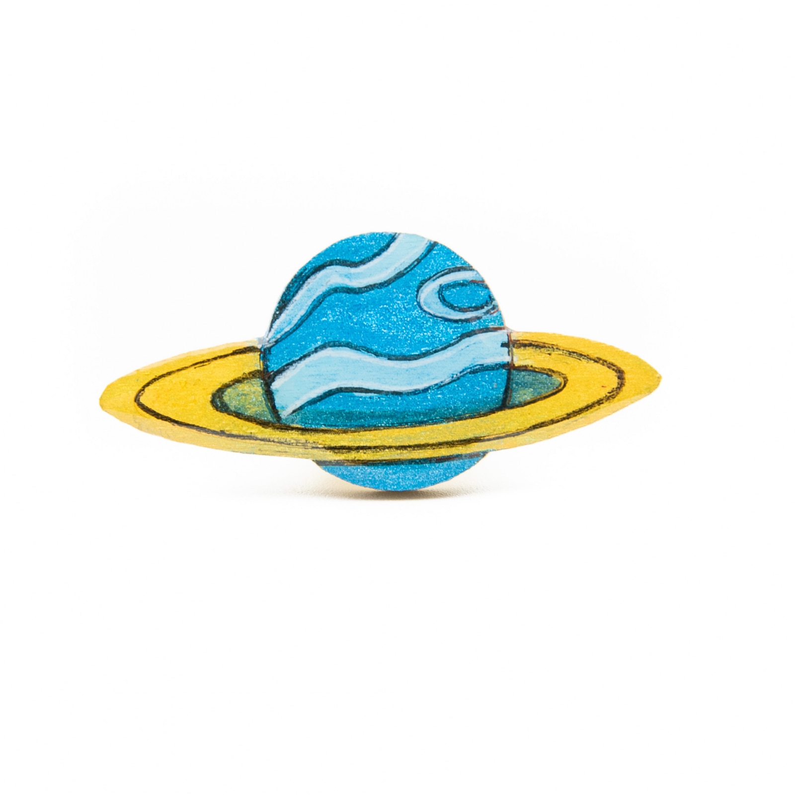 Brosa LEMN Planeta URANUS 519, 45mm, Multicolor