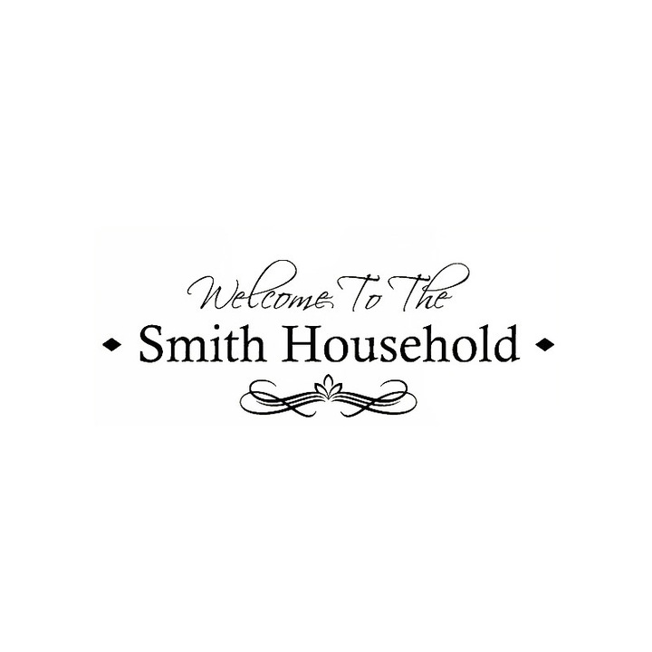 Sticker decorativ perete Personalizat OUR HOME 25X70 CM