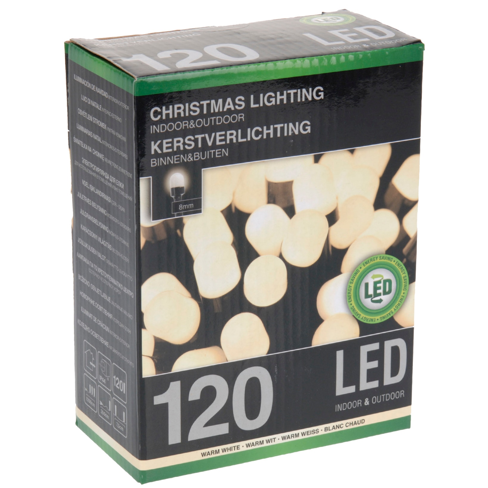 Instalatie Craciun eNoelle, 120 LEDuri de 8 mm, lumina calda, 3 m