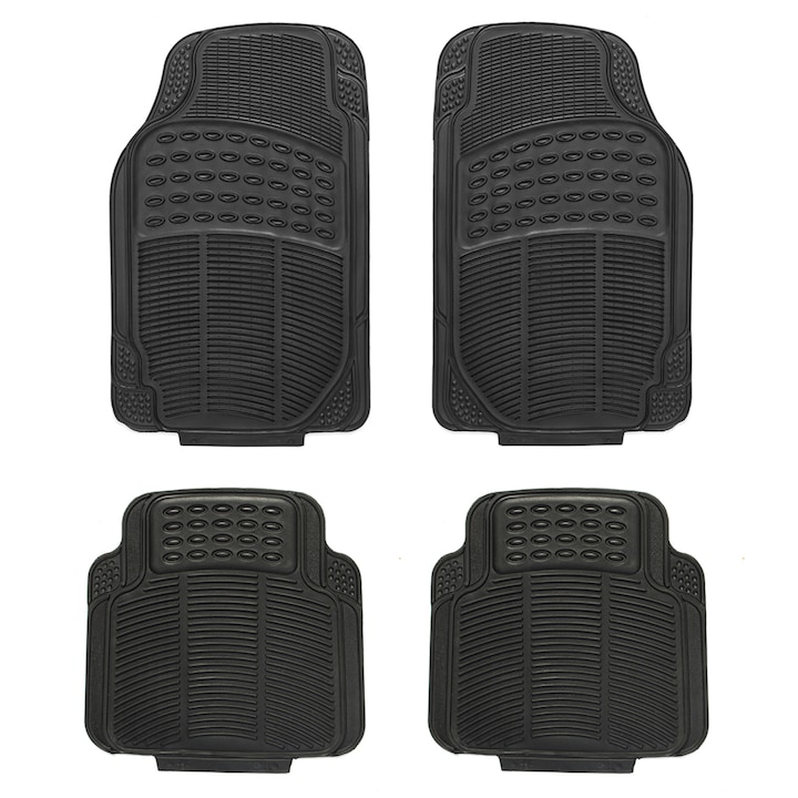 Комплект гумени черни автомобилни стелки предни и задни ARO 4001 Универсални 4 броя