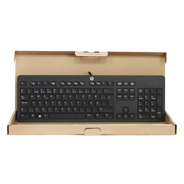 Клавиатура HP 803181-101, USB, Черен, Шведска