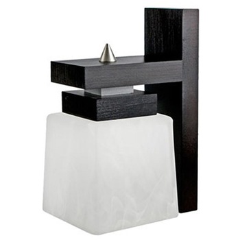 Aplica Kubus, 1 x 60W, E27, lemn, wenge, abajur sticla alb mat Aplica Kubus, 1 x 60W, E27, lemn, wenge, abajur sticla alb mat