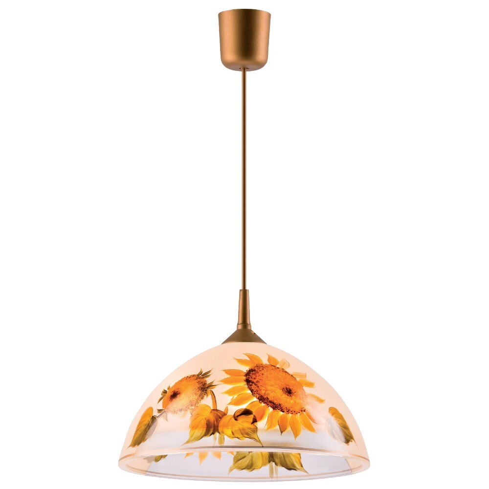 Lustra pictata manual, model floarea soarelui, 1 x 60W, E27