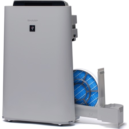 Purificator de aer cu umidificator Sharp UA-HD60E-L, 4 modele de filtrare, 4 senzori de praf, Plasmacluster Ion Technology, 48m², alb