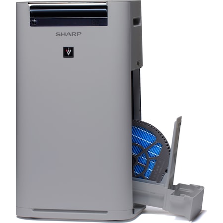 Purificator de aer cu umidificator Sharp UA-HG60E-L, 4 modele de filtrare, 6 senzori de praf, Plasmacluster Ion Technology, 48m², alb