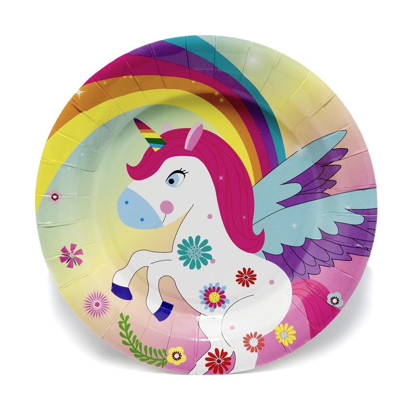 Farfurie din carton set 6 buc. 23 cm - unicorn