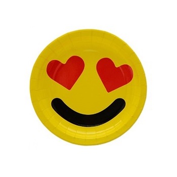 Farfurie din carton 18 cm - Smiley, 6 buc/set Farfurie din carton 18 cm - Smiley, 6 buc/set