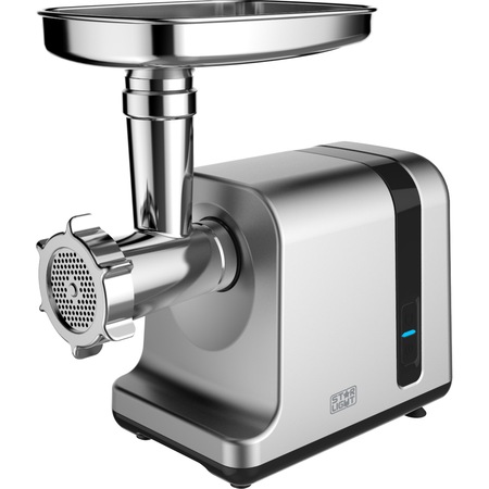 Masina de tocat Star-Light Pro MGL-2500AL, 2500W, Accesoriu de Rosii/Carnati/Kebap, Cutit inox, Negru/Aluminiu