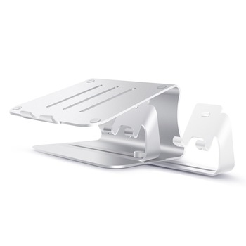 Stand 2 in 1 pentru telefon si laptop, din aluminiu Stand 2 in 1 pentru telefon si laptop, din aluminiu