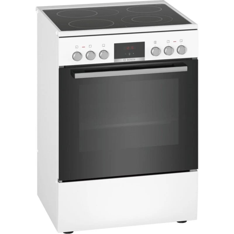 Aragaz Bosch HKR39C250, Clasa energetica A, 4 zone de gatit, Volum 66 l, EcoClean, Afisaj LED, 7 Programe, Alb