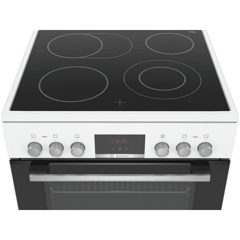 Aragaz Bosch HKR39C250, Clasa energetica A, 4 zone de gatit, Volum 66 l, EcoClean, Afisaj LED, 7 Programe, Alb